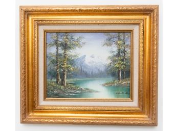 Gold Frame River Painting