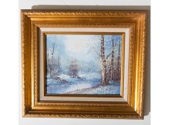 Gold Frame Snow Painting
