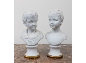 Pair Of Chalkware Busts