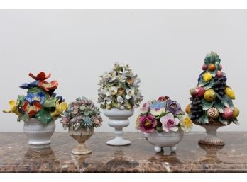 Collection Of Porcelain Floral Displays