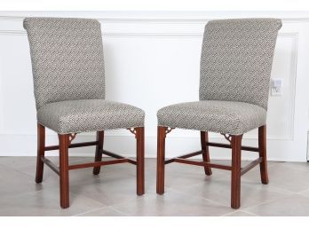 Pair Of Custom Covered Side Chairs