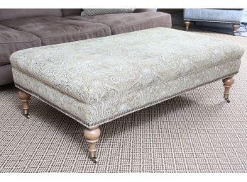 Custom Covered Ottoman On Wheels