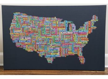 United States City Typography Canvas Print