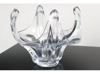 Mid Century Art Vannes France Crystal Centerpiece Bowl