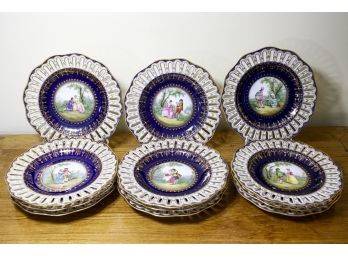 Dresden Pierced Dishes- A Set Of 12