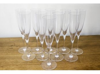 Baccarat Dom Perignon Claret Champagne Glasses- A  Set Of 10