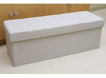 Light Grey Tufted Storage Bench