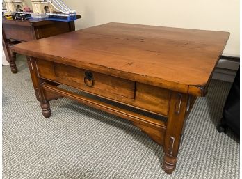 Walnut Coffee Table With Central Drawer