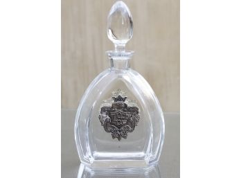 Crystal Decanter With 925 Sterling Silver Plate By Atlantis Crystal