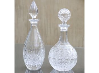 Two Crystal Decanters By Godinger And Nachtmann