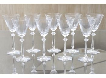 Set Of 9 'Arcade' Water Goblet Glasses By Baccarat Crystal