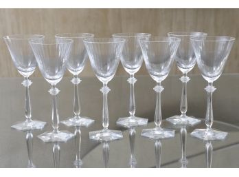 Set Of 8 'Arcade' Water Goblet Glasses By Baccarat Crystal