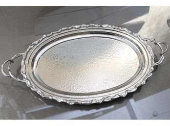 Silver Oval-Shaped Serving Tray By Michael Aram