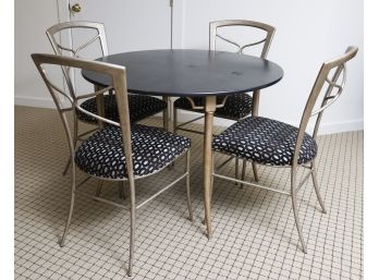 Round Kitchen Table And Four Kitchen Dining Chairs