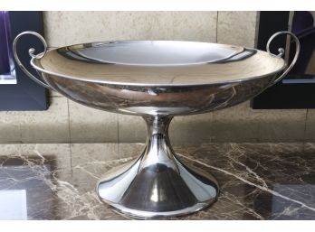 Large Silver Compote Pedestal Bowl By Global Views