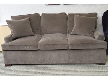 Three-Cushion Microsuede Sofa By Hickory Furniture