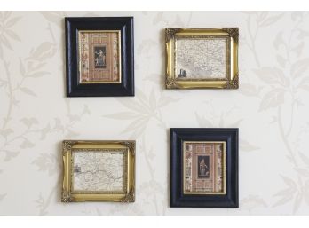 Four Framed Prints, Including Antique Maps And Artwork