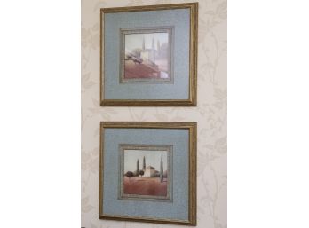 James Wiens Calming Vista' Prints In Gold Frames - A Pair