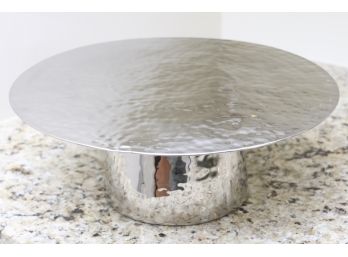 Raised Silver Cake Platter With Hammered Detail By Atticus