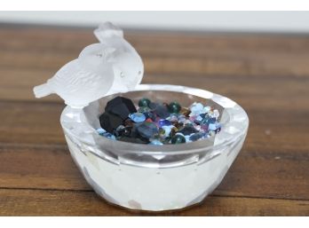 Swarovski Bird Bath Silver Crystals