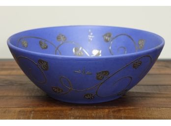 Emilia Castillo Blue Art Pottery Bowl With Silver Overlay