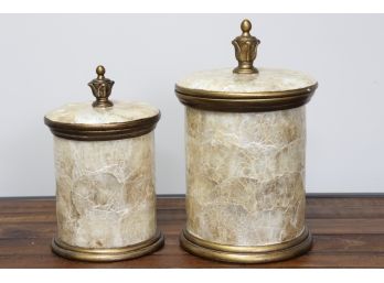 Marble Style Covered Canisters