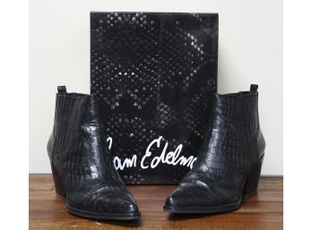 Sam Edelman Black Croc Boots Womans Size 8.5