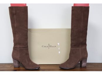 Cole Haan Tall Chestnut  Suede Boots Womans Size 8.5