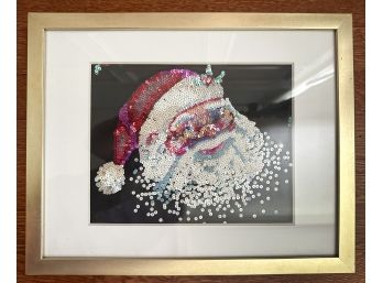 Framed Santa Made Of Sequins