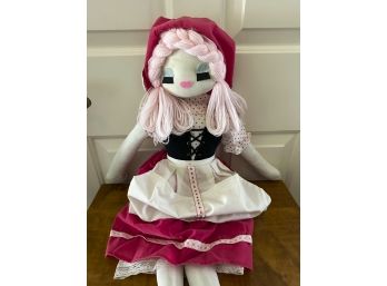 Vintage Doll With Pink Hair