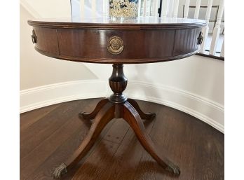 Vintage Clawfoot Drum Table