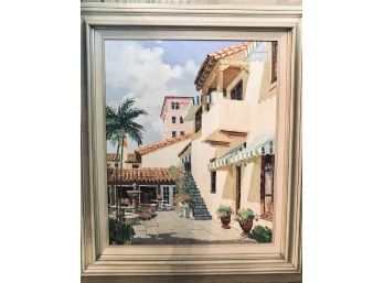 Framed Painting With A Street Scene