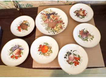 One Serving Plate And 6 Smaller Plates