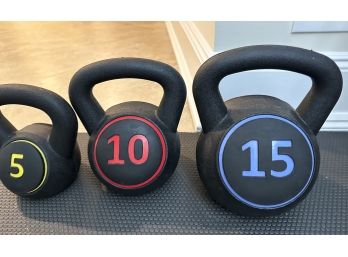 Kettle Bell Exercise Set 5lb, 10lb, 15lb