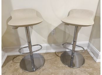 3 Adjustable Chrome Base Bar Stools