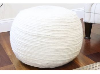 Wool Wrap Natural Pouf