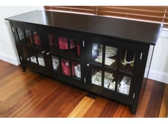 Black Lacquer 3 Door Storage Cabinet