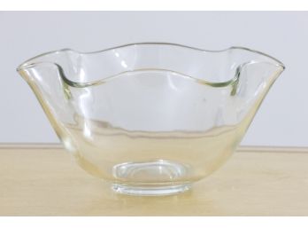 Ruffled Edge Free Form Crystal Bowl