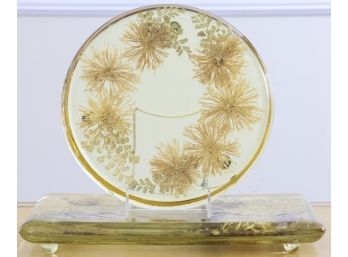 Mid Century Lucite Resin Flower Trivets- A Set Of 2