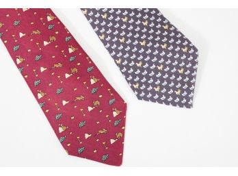 Hermes Silk Ties Rabbits And Ducks