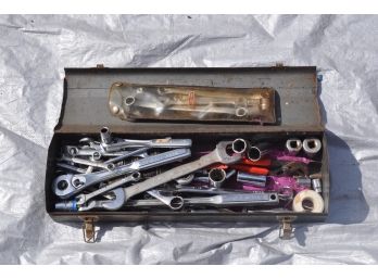 Vintage Metal Craftsman Toolbox With Wrenches And More
