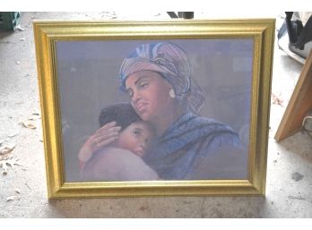 'Weeping Woman With Child' Framed Print