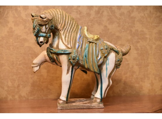 Glazed Ceramic Horse Figurine