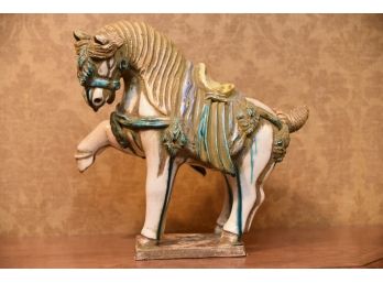 Glazed Ceramic Horse Figurine