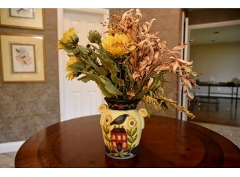 Bird Vase With Faux Flowers