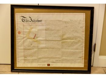 Vintage English Land Declaration Framed 32'x27'
