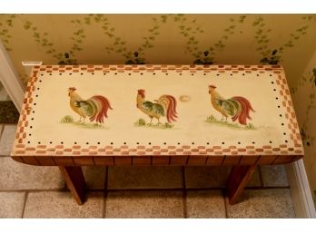 'Three Cock' Painted Bench 31'x12'x18'