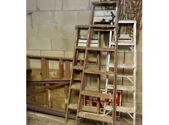 5 Old Wood Ladders
