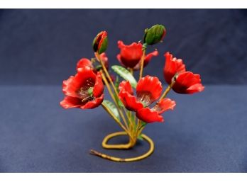 Glass Flower Red Arrangement Poppies