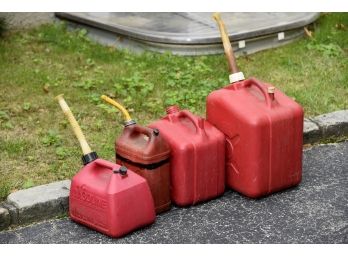 4 Plastic Gas Cans- Assorted Sizes